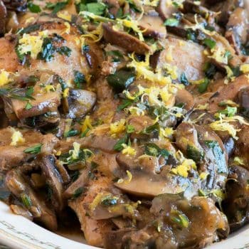 Chicken Thighs with Mushrooms, Lemon and Herbs - A Family Feast