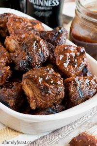 Guinness Barbecued Pork Tips - A Family Feast