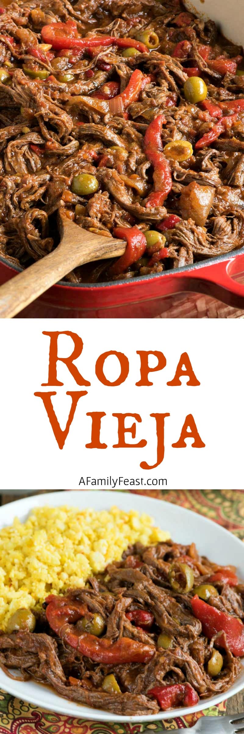 Ropa Vieja is a zesty and delicious dish of beef with peppers, braised in a rich tomato-based sauce.
