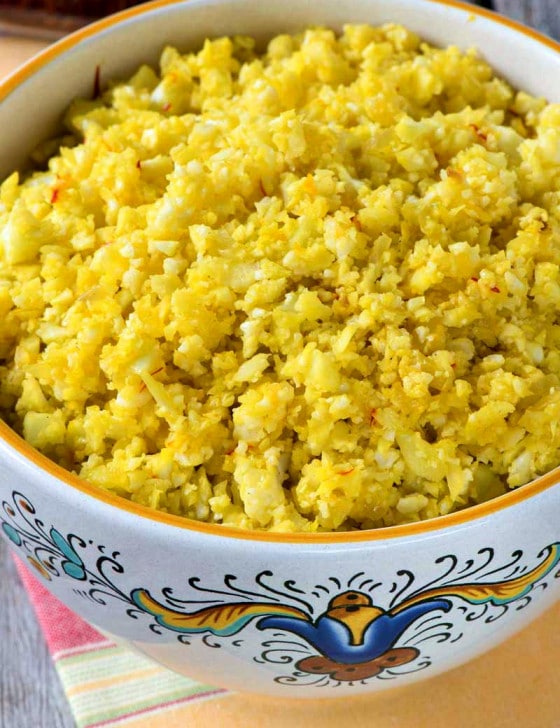 Saffron Cauliflower Rice - A Family Feast