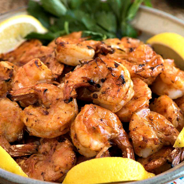 Spicy Grilled Peel and Eat Shrimp - A Family Feast