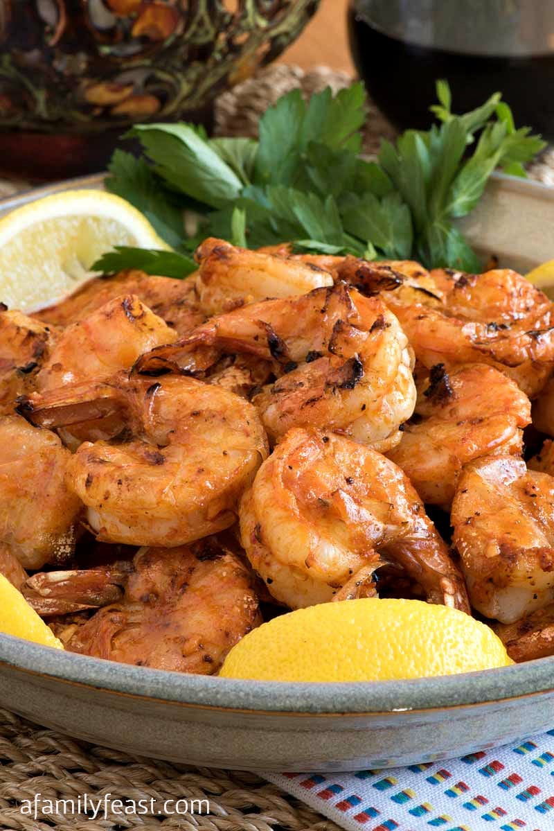 Spicy Grilled Peel and Eat Shrimp - A Family Feast