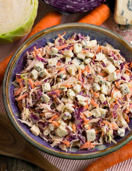 Blue Cheese Coleslaw - A Family Feast