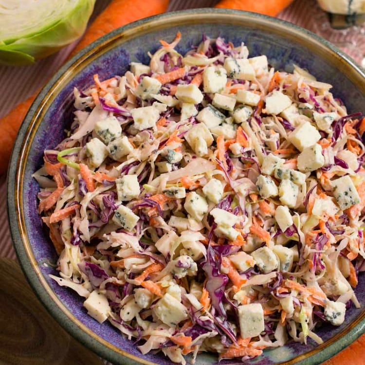 Blue Cheese Coleslaw - A Family Feast