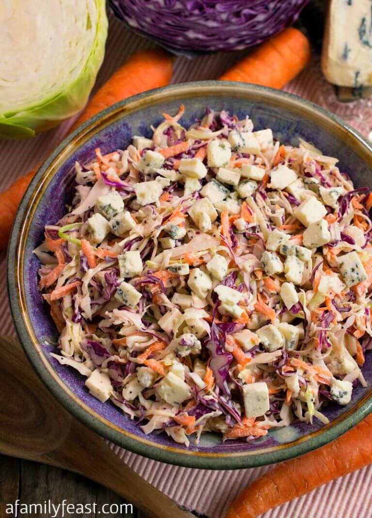 Blue Cheese Coleslaw - A Family Feast