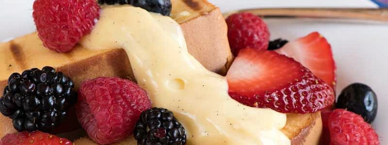 Grilled Pound Cake with Vanilla Custard and Fresh Berries - A Family Feast