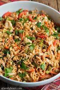 Thai Peanut Chicken Noodle Salad - A Family Feast