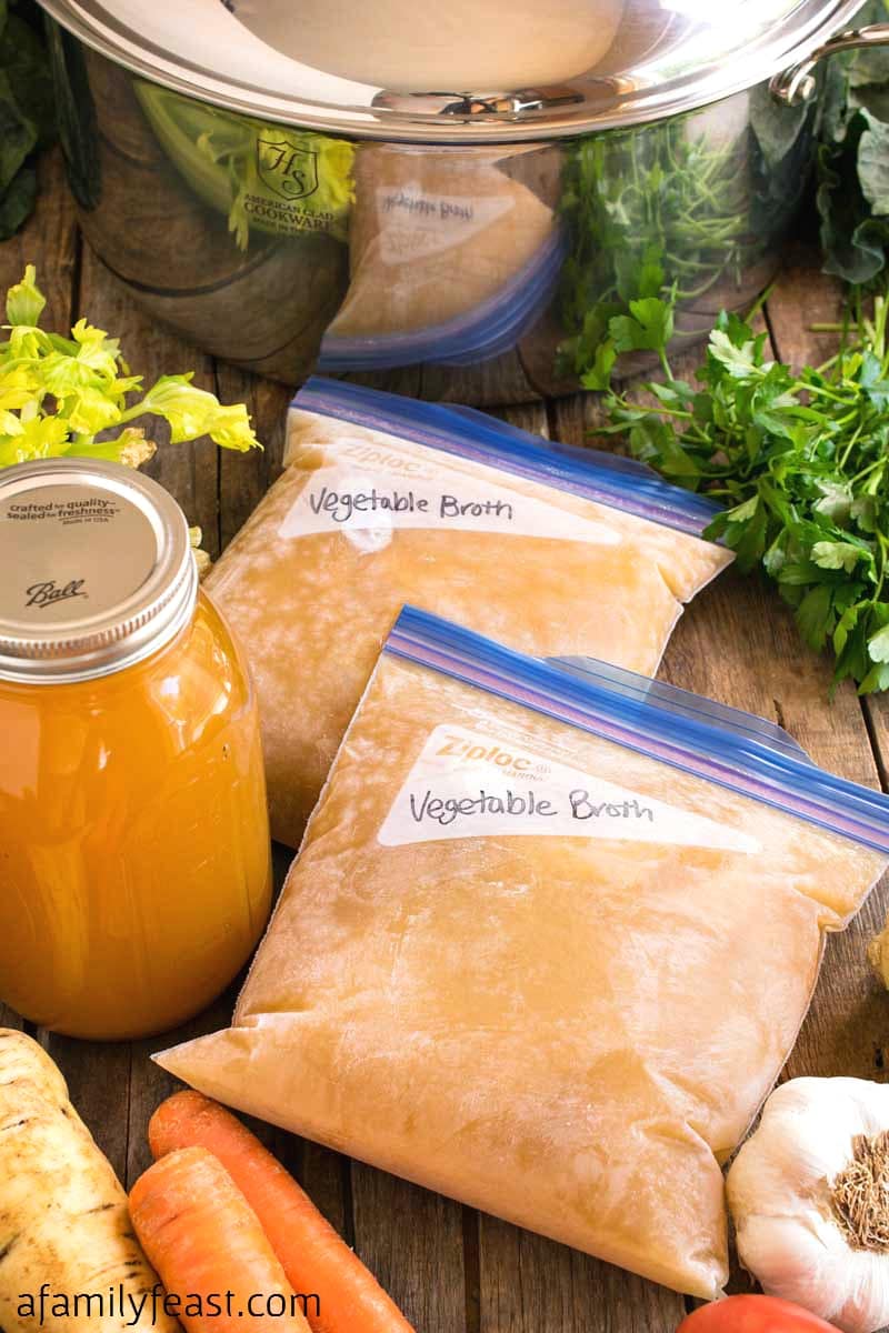freeze vegetable broth or stock