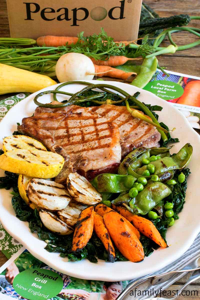 Grilled Pork Chops with Grilled Vegetable Medley - A Family Feast