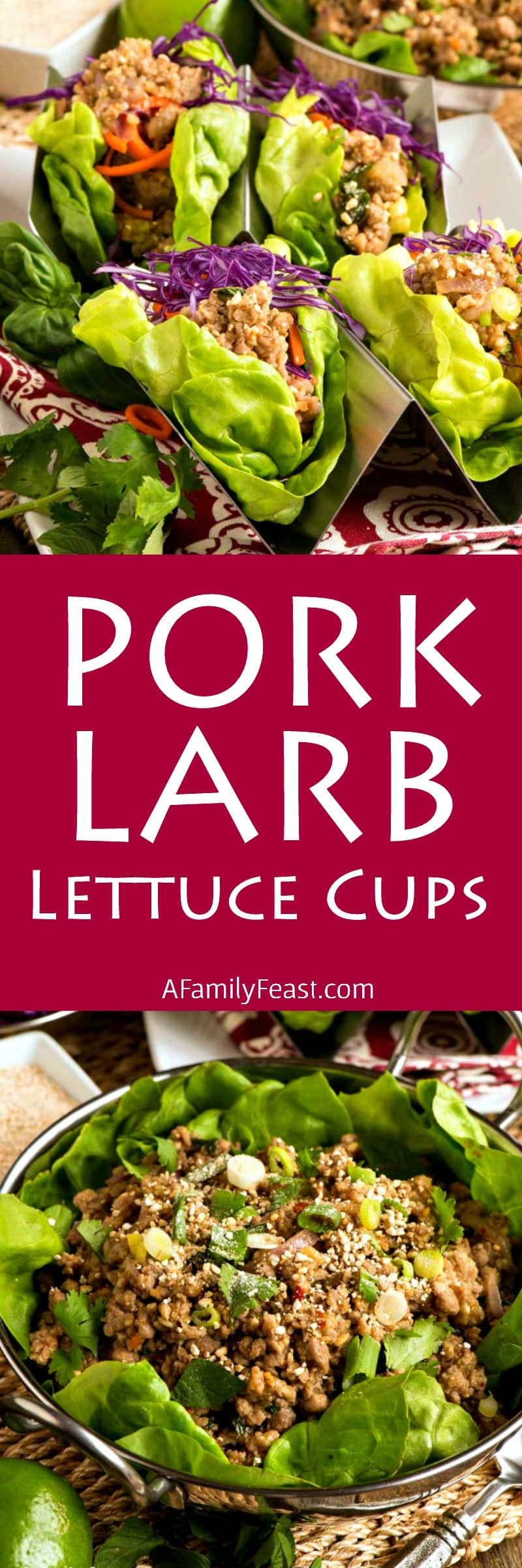 These Pork Larb Lettuce Cups are super flavorful and easy to make!