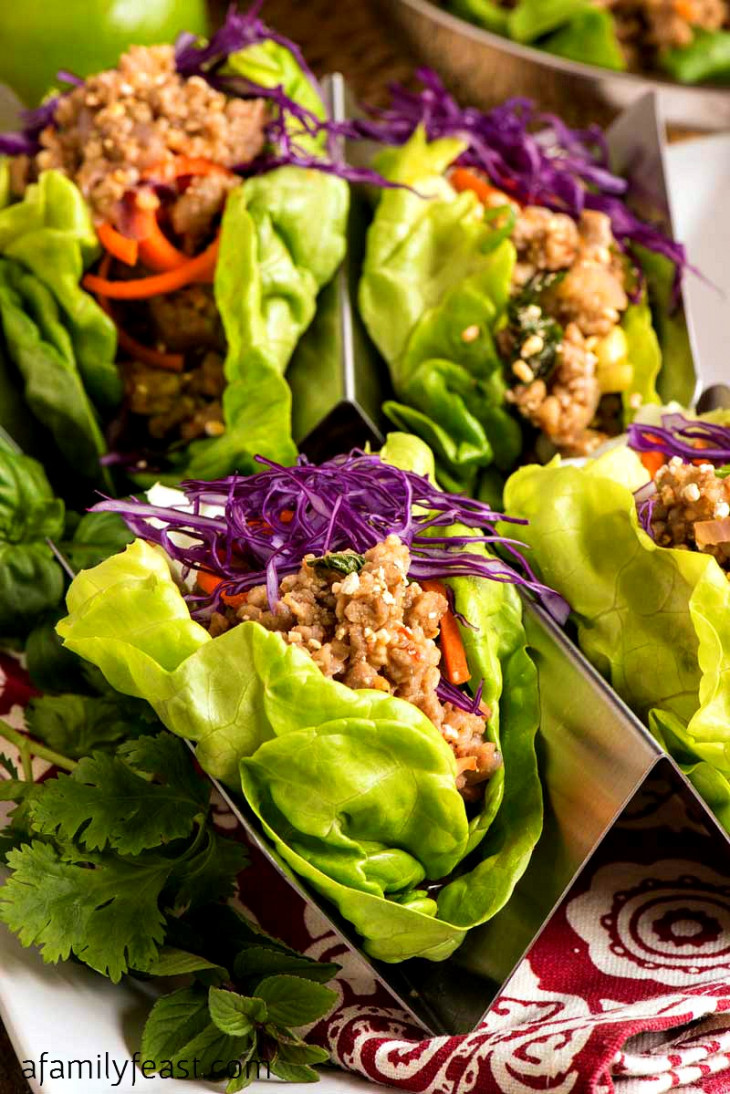 Pork Larb Lettuce Cups A Family Feast®