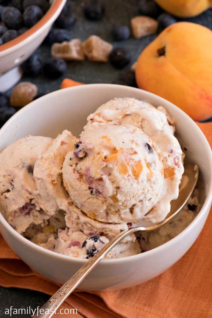 Ginger Peach Blueberry Ice Cream A Family Feast®