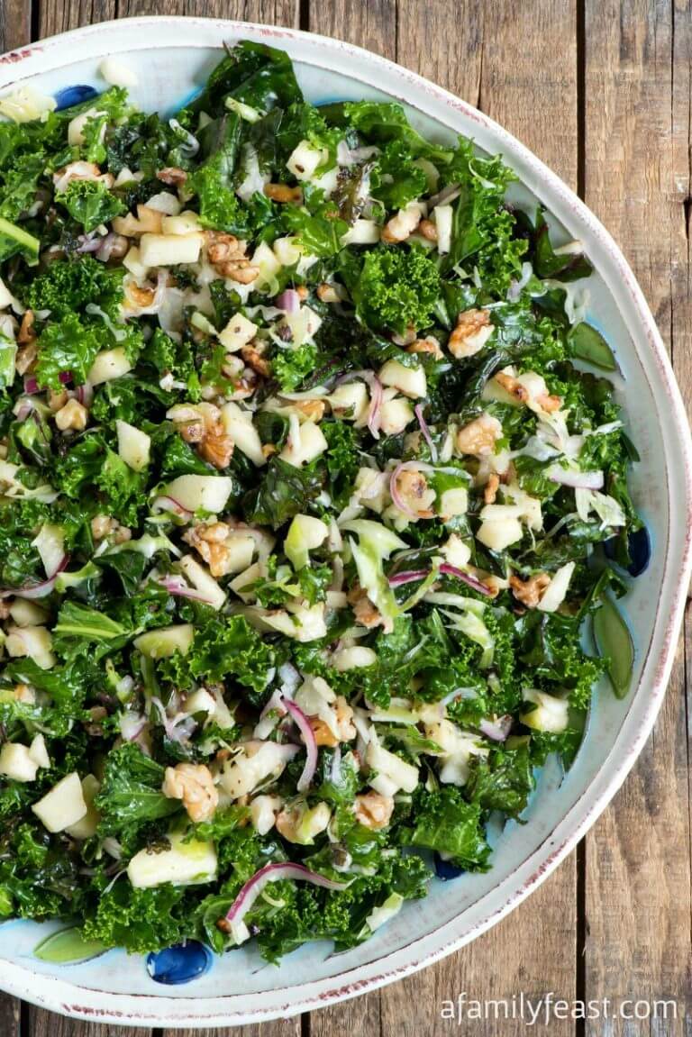 Kale Apple Walnut Salad A Family Feast®
