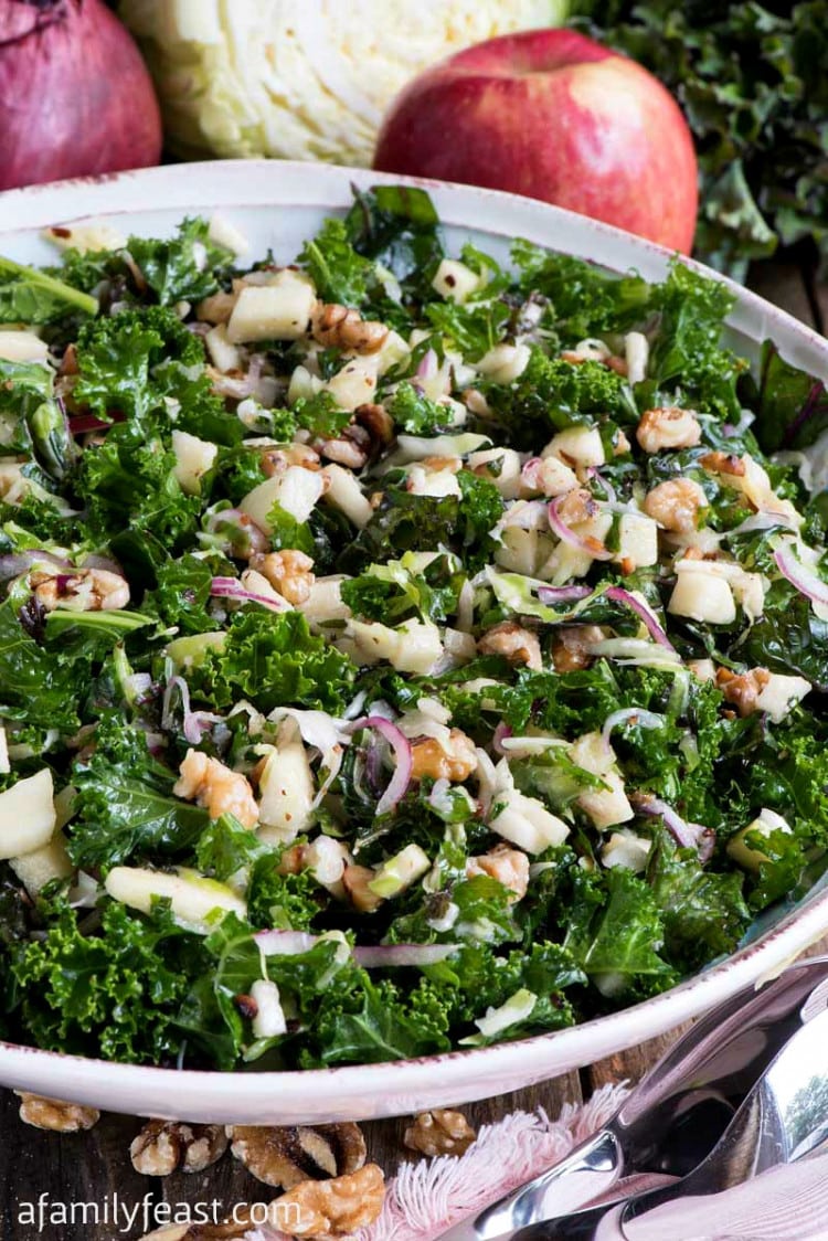 Kale Apple Walnut Salad A Family Feast®