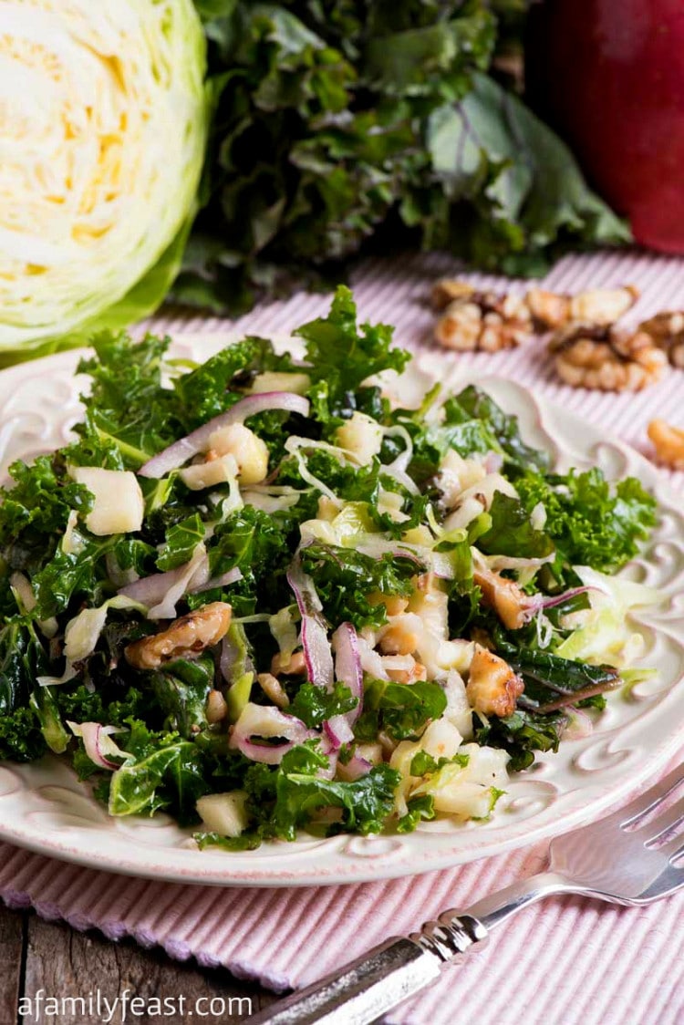Kale Apple Walnut Salad A Family Feast®