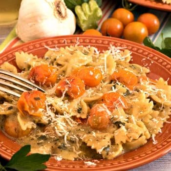 Farfalle with Zucchini and Sun Gold Tomato Sauce - A Family Feast