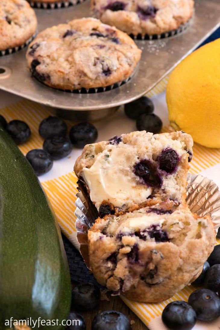 Lemon Blueberry Zucchini Muffins A Family Feast®