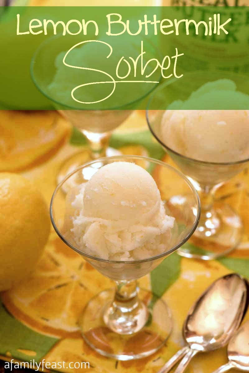 This Lemon Buttermilk Sorbet is delicious, creamy, tangy and refreshing!