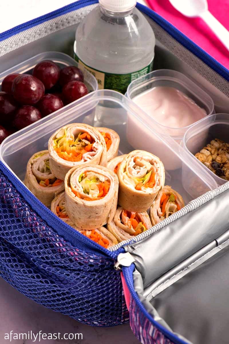 Turkey Pinwheel Bites - A quick, easy, kid-friendly lunch that is perfect for busy back-to-school days.