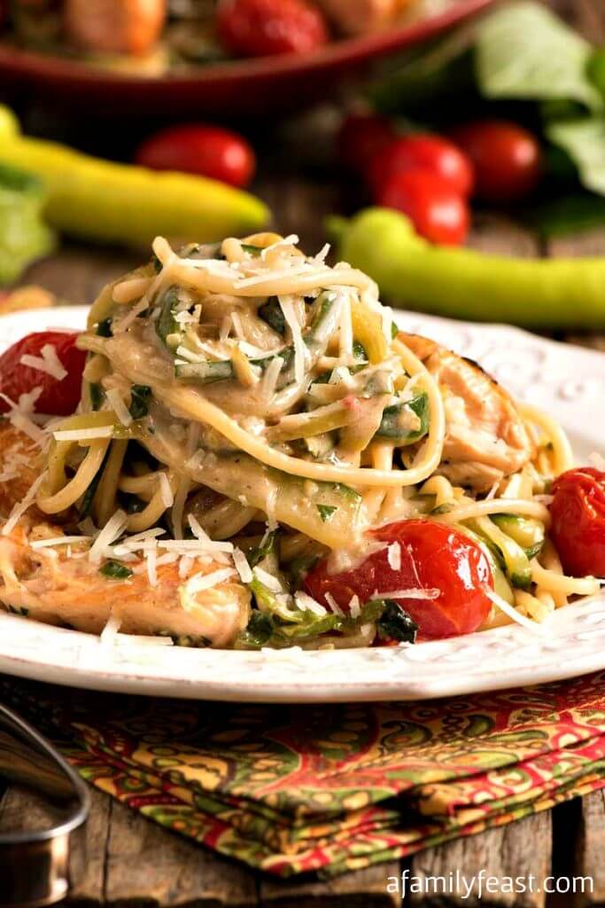 Salmon with Zucchini and Spaghetti A Family Feast®