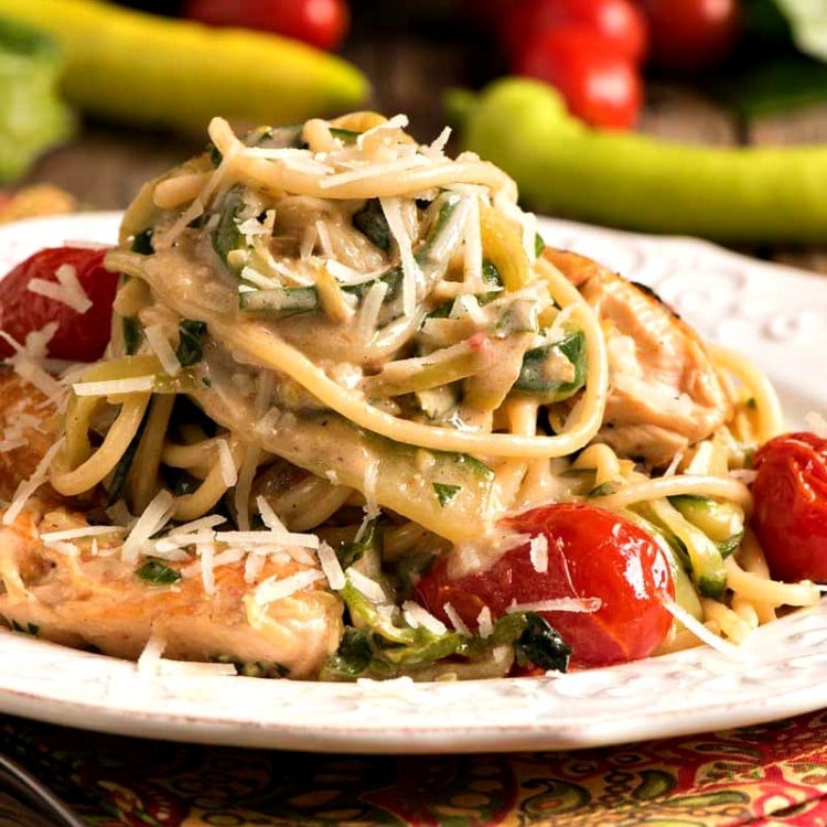 Salmon with Zucchini and Spaghetti - A Family Feast