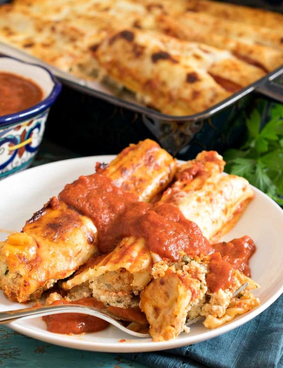 Baked Manicotti with Turkey Sausage - A Family Feast