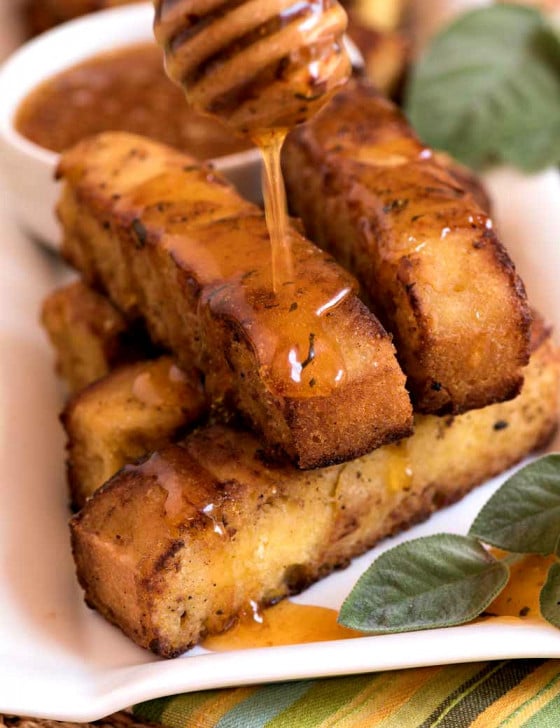 Corn Bread Fries with Honey-Sage Dipping Sauce