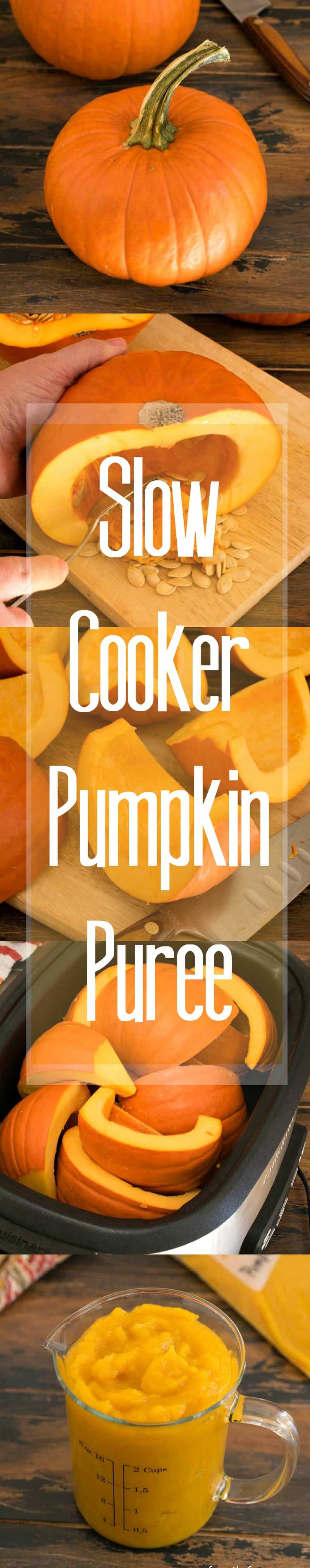 Slow Cooker Pumpkin Purée is super easy to make, and it tastes so much better than canned!
