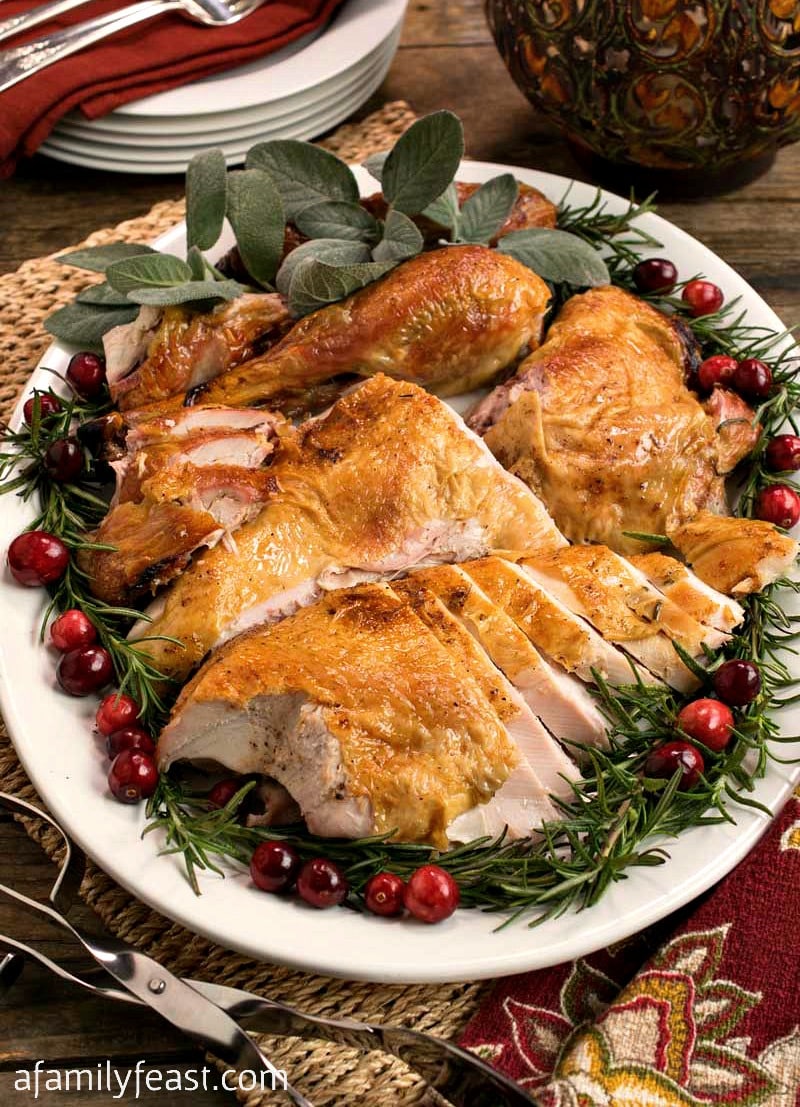 Make this delicious Spatchcocked Grilled Turkey recipe for the holidays! It cooks up quickly and deliciously!