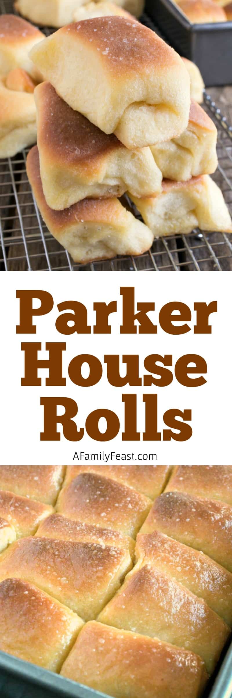 Parker House Rolls are soft, fluffy dinner rolls with a touch of sweetness and a twice-buttered top that has been sprinkled generously with sea salt. 
