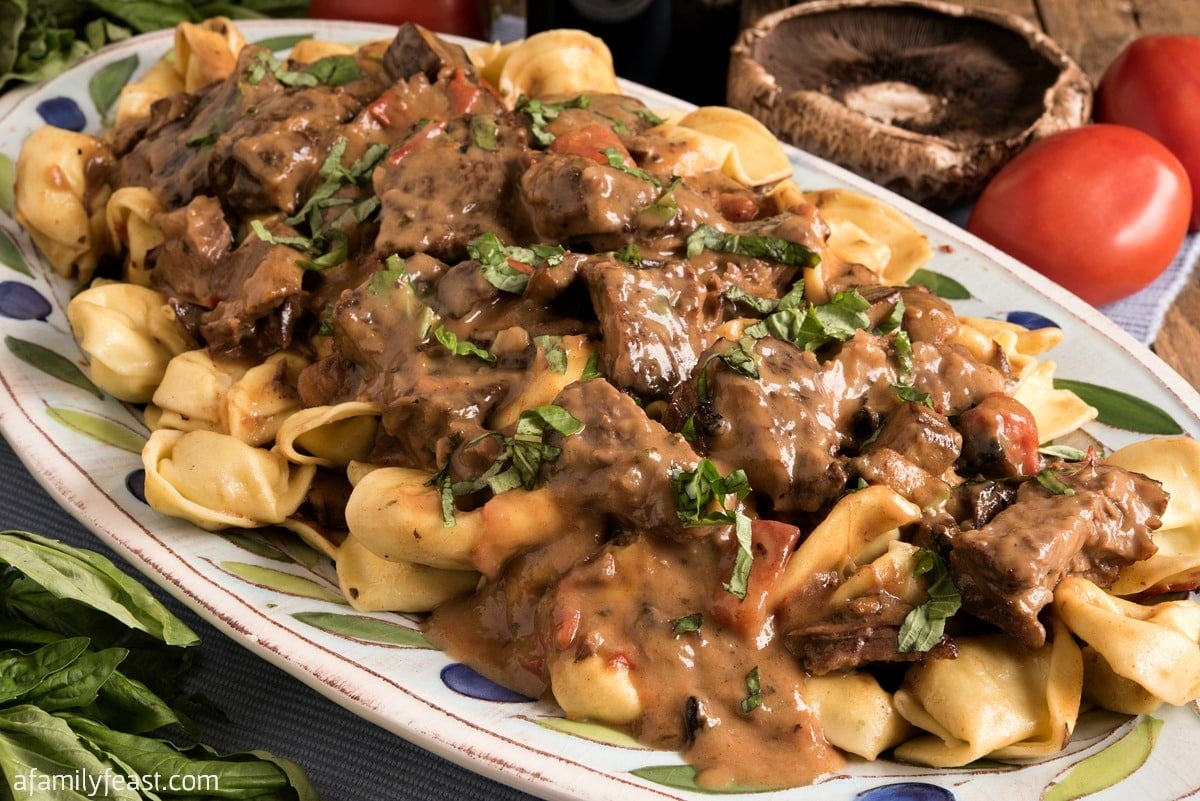 Copycat Olive Garden Braised Beef and Tortelloni 