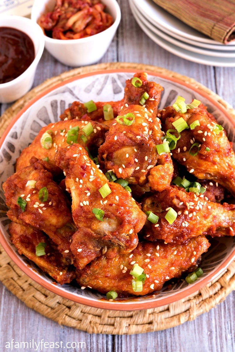 Korean-Style Kimchi Gochujang Chicken Wings