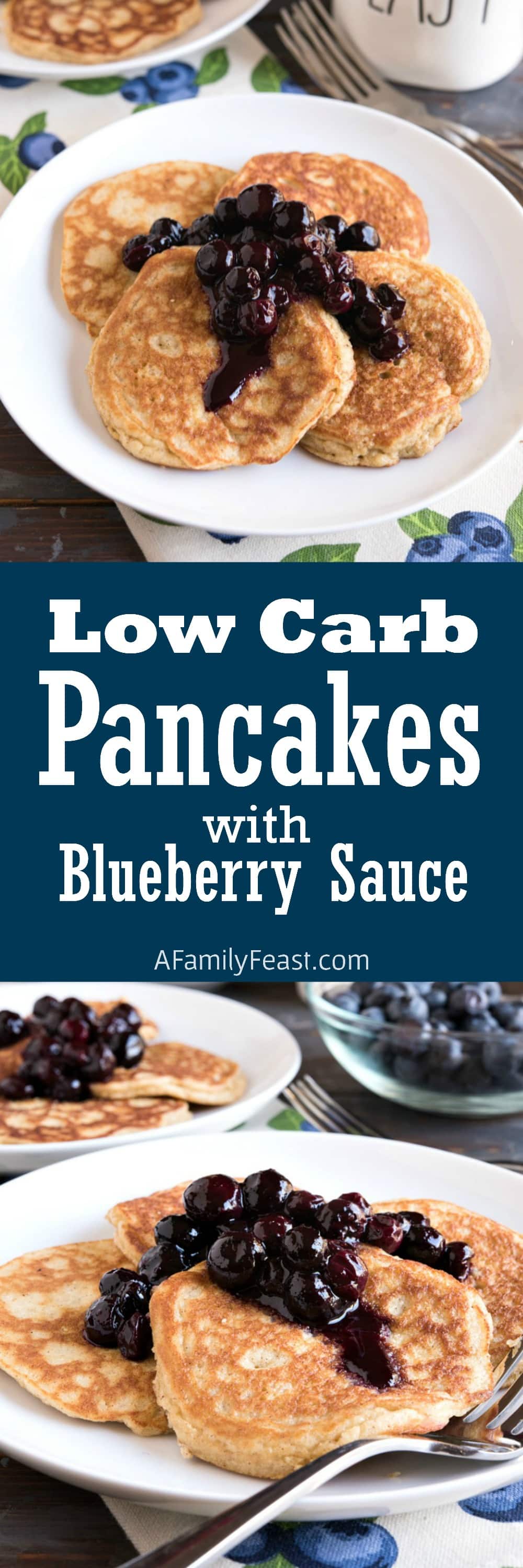These Low Carb Pancakes with Blueberry Sauce are light, fluffy and delicious!