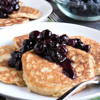 Low Carb Pancakes with Blueberry Sauce
