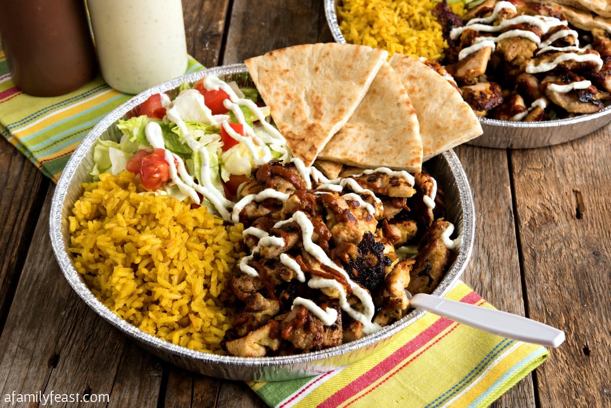 Halal Cart-Style Chicken and Rice with White Sauce 