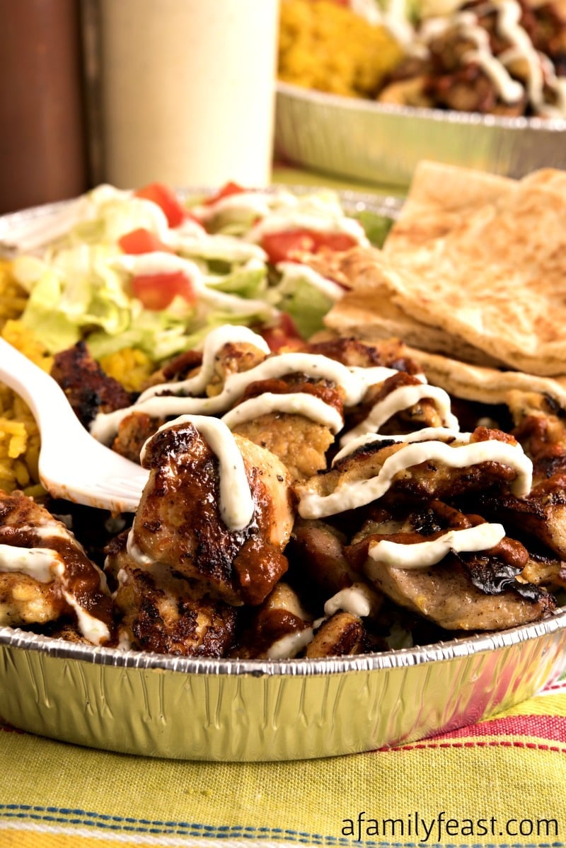Halal Cart-Style Chicken and Rice with White Sauce 