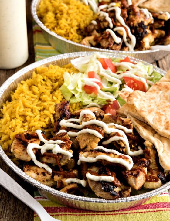 Halal Cart-Style Chicken and Rice with White Sauce
