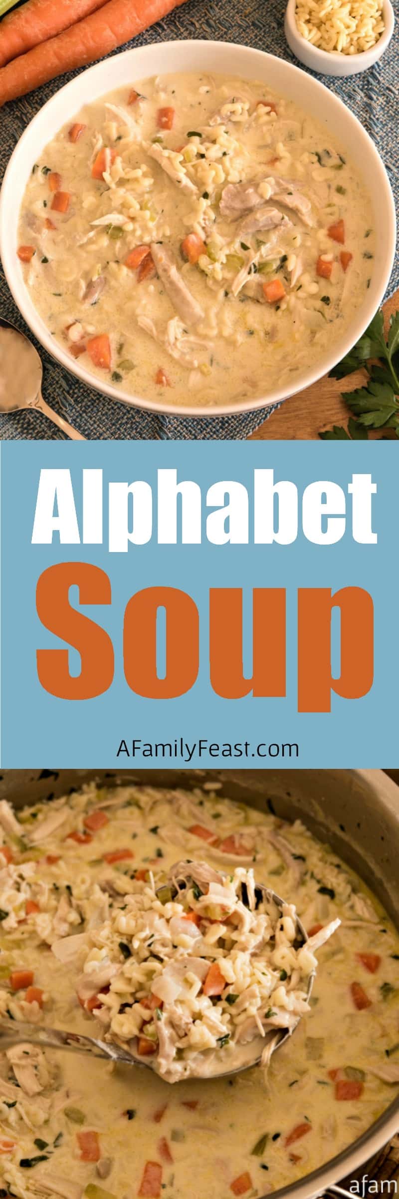 This creamy, delicious Alphabet Soup cooks up in less than 30 minutes!