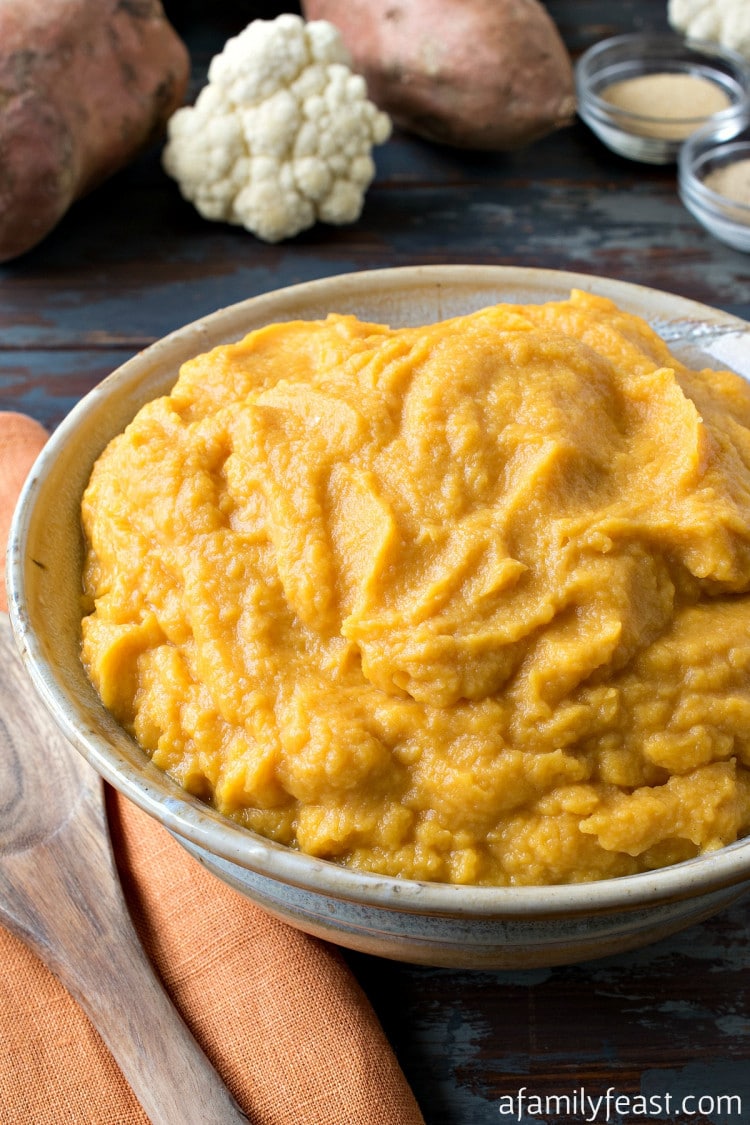 Sweet Potato Cauliflower Mash - A Family Feast®
