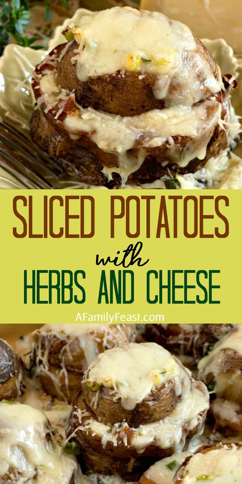 Sliced Potatoes with Herbs and Cheese