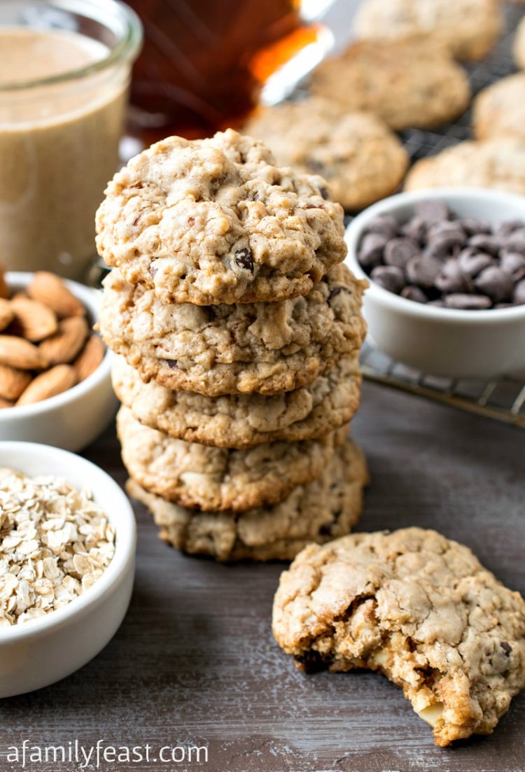 Almond Butter Oatmeal Chocolate Chip Cookies A Family Feast®