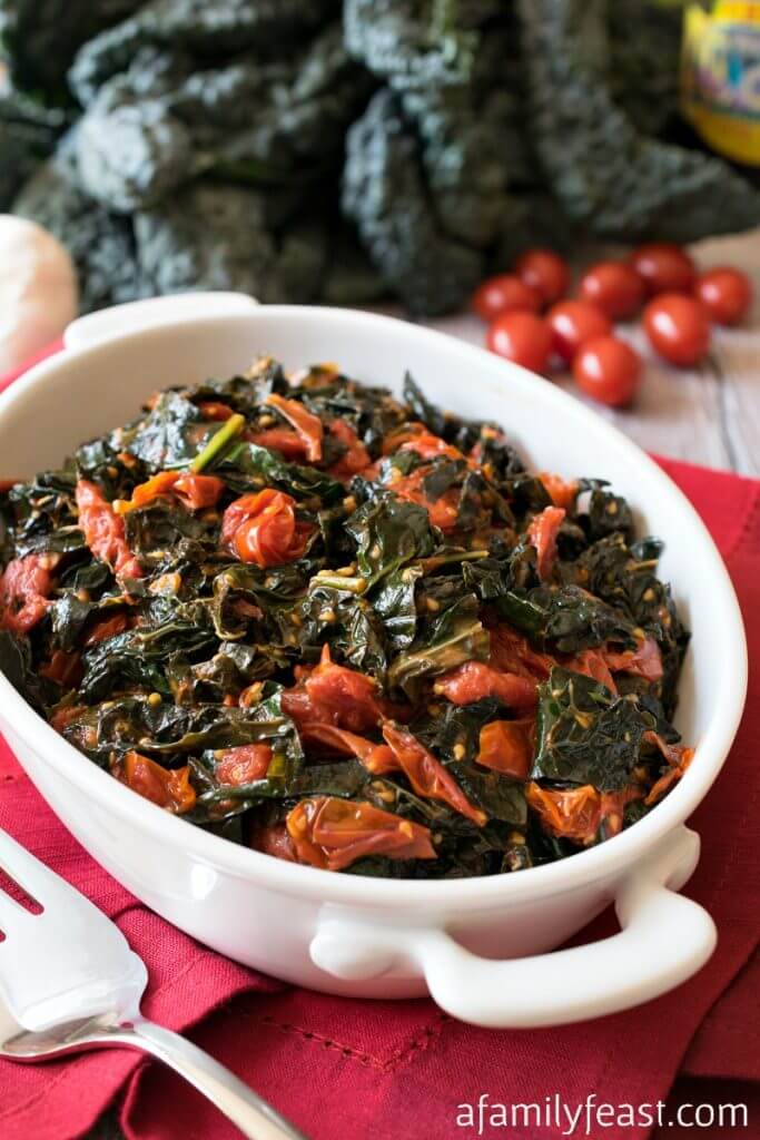 Tuscan Kale with Garlic Tomatoes A Family Feast®