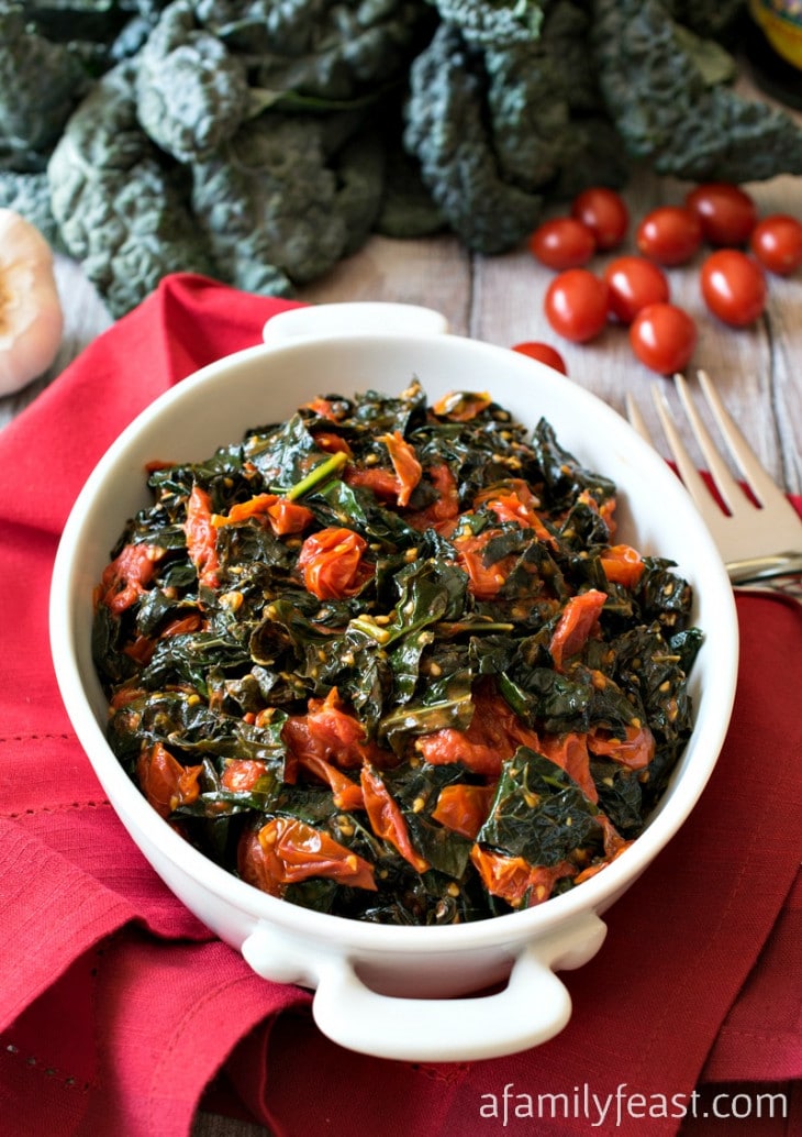 Tuscan Kale with Garlic Tomatoes A Family Feast®