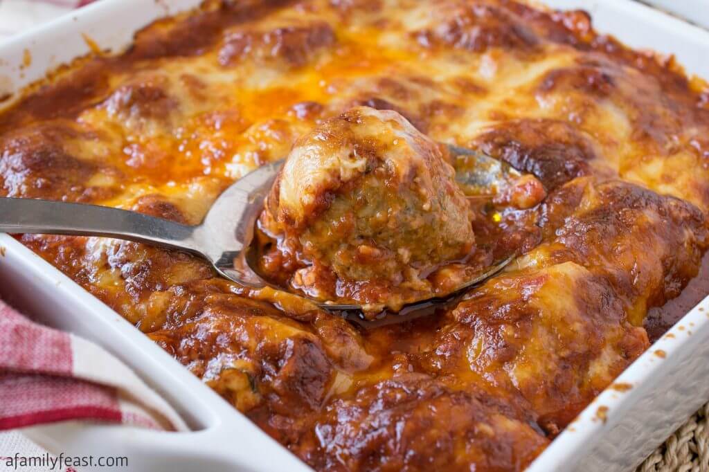 Baked Meatball Parmesan - A Family Feast®