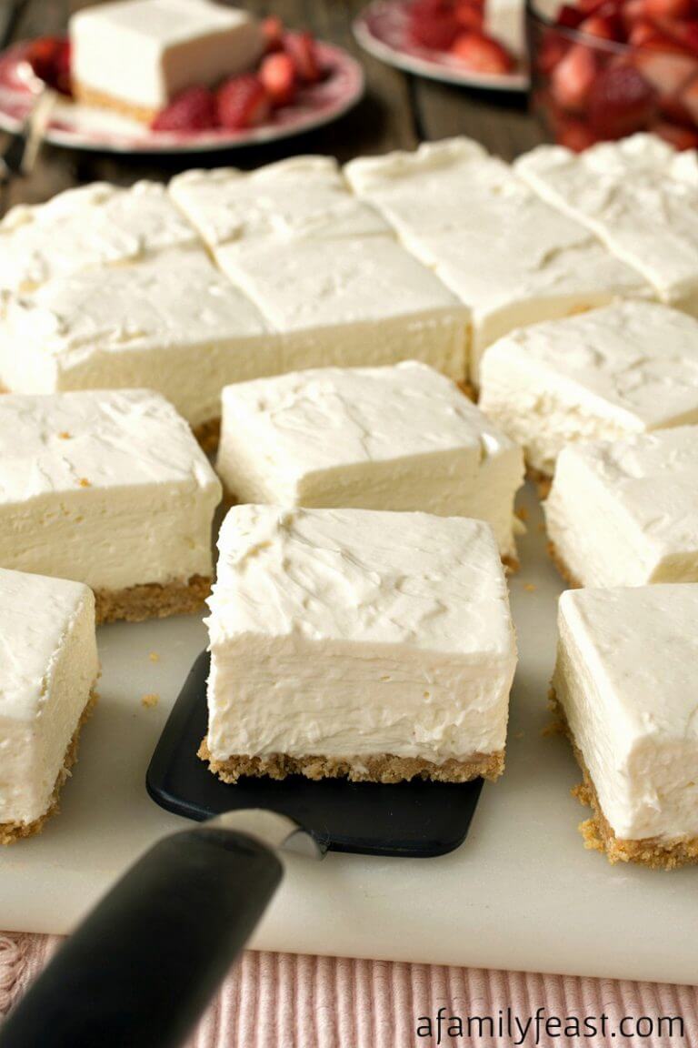 NoBake Greek Yogurt Cheesecake Squares A Family Feast®