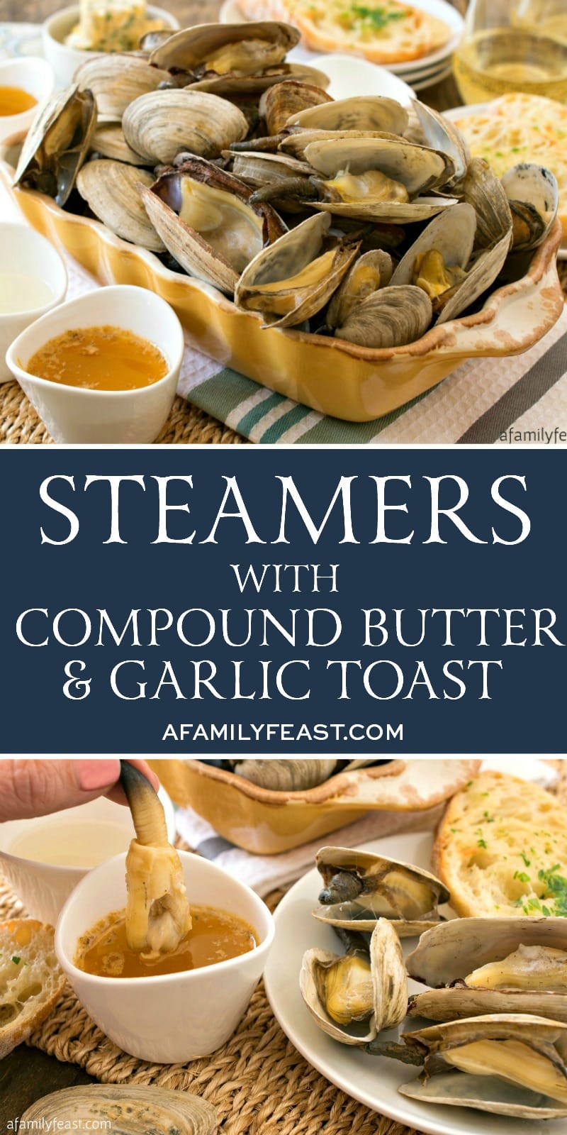 Steamers with Compound Butter and Garlic Toast 