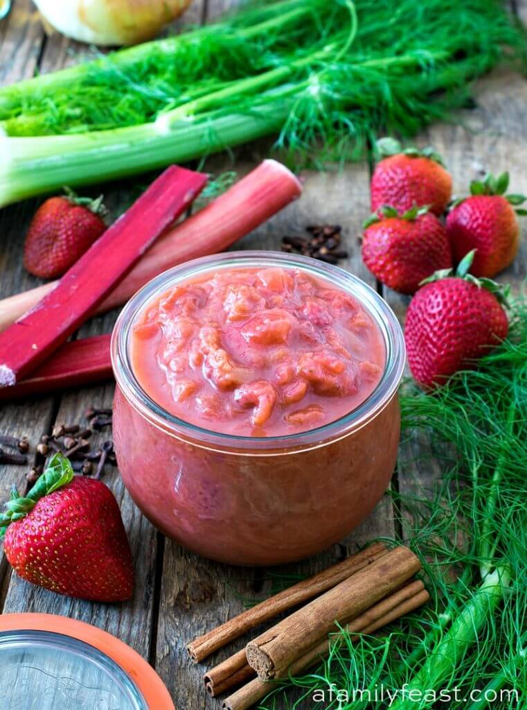 Strawberry Rhubarb Fennel Chutney A Family Feast®