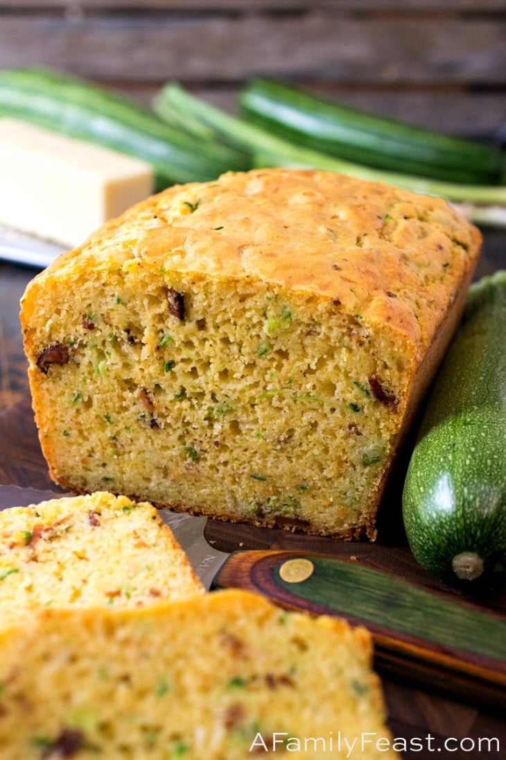 Cheesy Bacon Zucchini Bread A Family Feast®