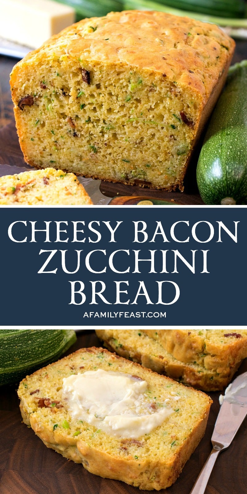 Cheesy Bacon Zucchini Bread 