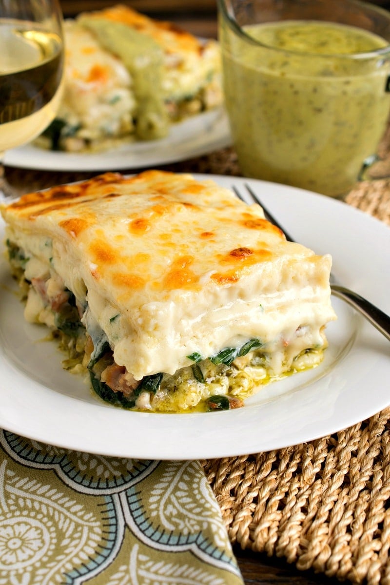 Chicken Lasagna with Pesto Cream Sauce - A Family Feast